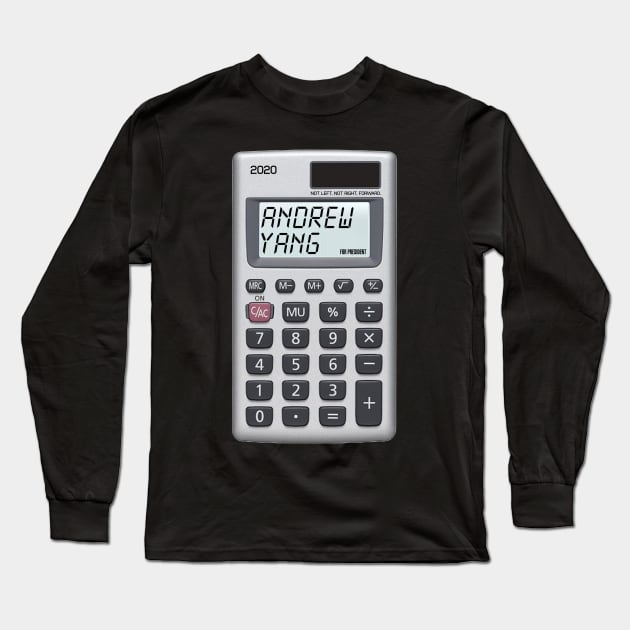 Andrew Yang Calculator Long Sleeve T-Shirt by Bobtees